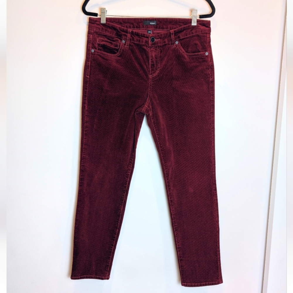 Edyson Burgundy Corduroy Hampton Skinny Pants Size 30S